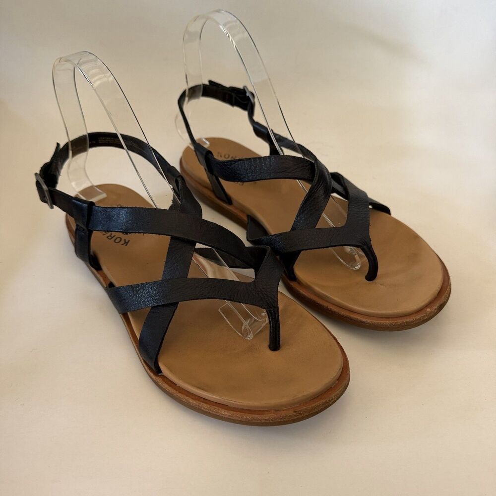 Kork Ease Yarbrough Sandals Womens Size 9 Tan Leather Strappy Comfort Flats - Picture 2 of 9